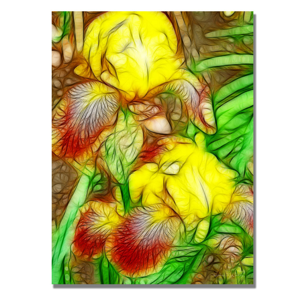 Kathie McCurdy 'Iris Yellow Batik' Canvas Wall Art 35 X 47