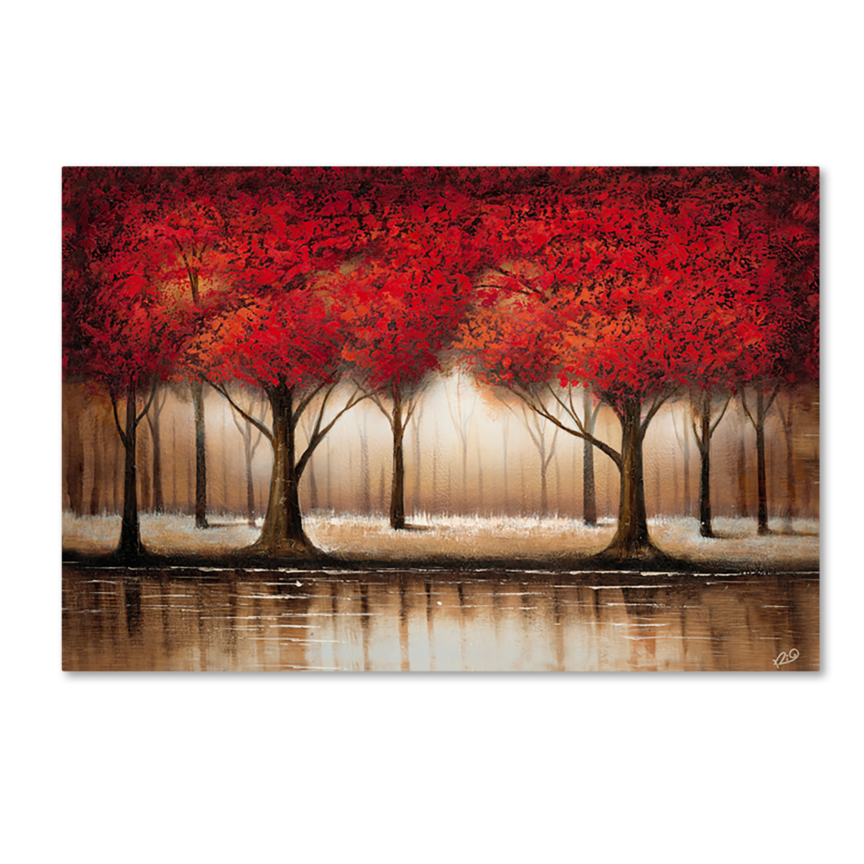 Rio 'Parade Of Red Trees' Canvas Wall Art 35 X 47