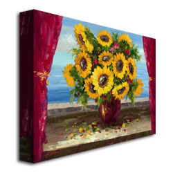 Antonio 'Sunflowers By The Window' Canvas Wall Art 35 X 47
