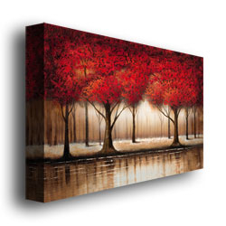 Rio 'Parade Of Red Trees' Canvas Wall Art 35 X 47