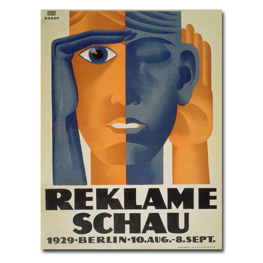 Lucian Bernard 'Reklameschau 1929' Canvas Wall Art 35 X 47