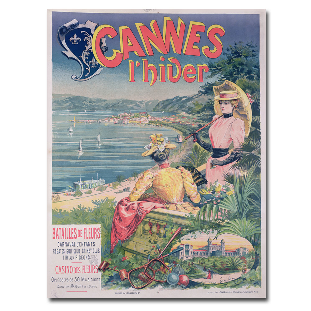 Emmanuel Brun 'Casine Des Fleurs Cannes 1892' Canvas Wall Art 35 X 47
