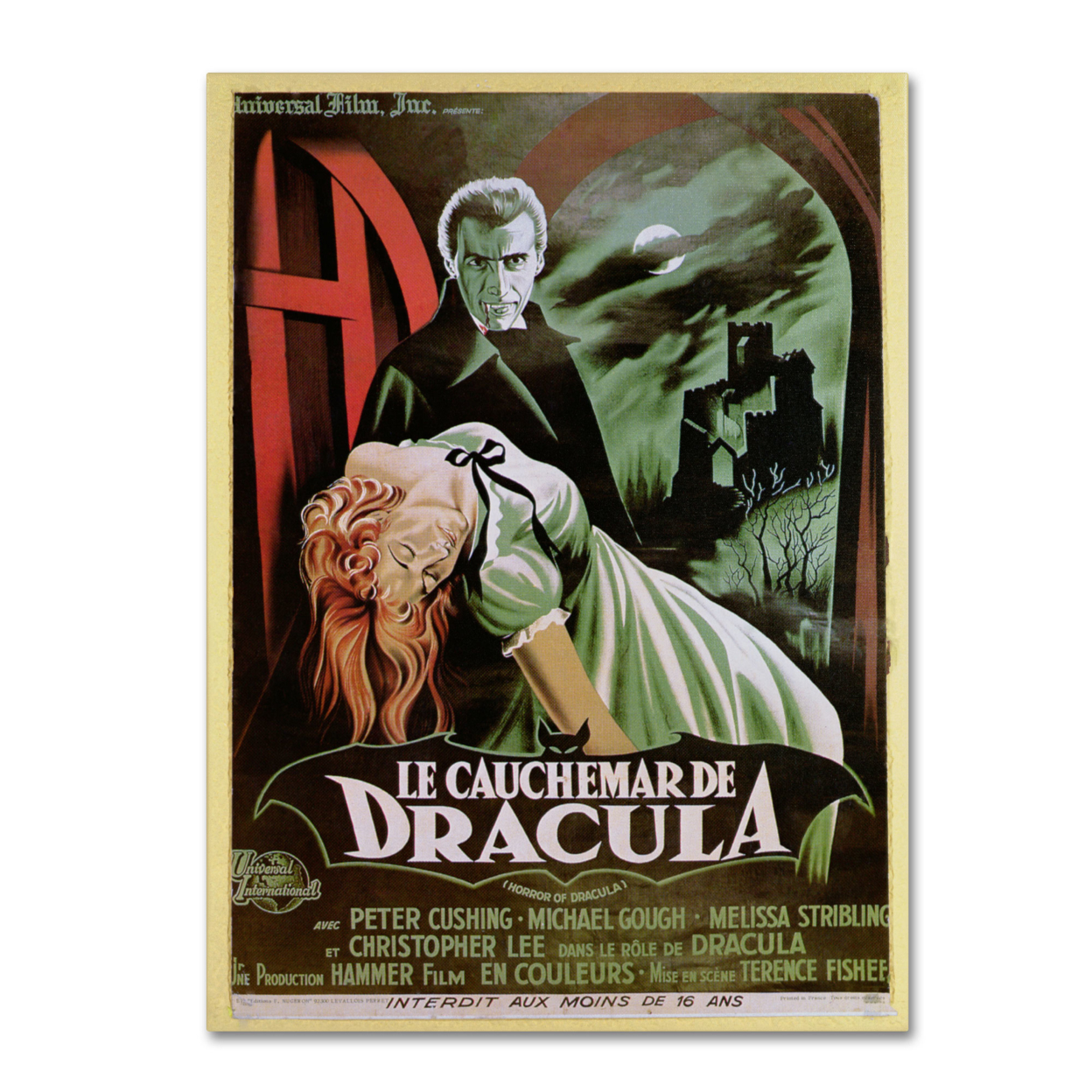 The Horror Of Dracula' Canvas Wall Art 35 X 47