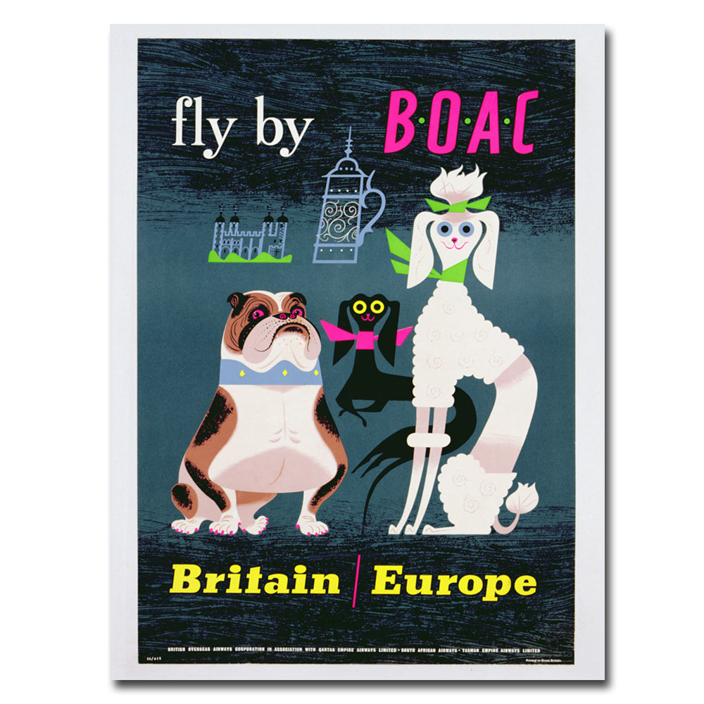 British Overseas Airways 1962' Canvas Wall Art 35 X 47