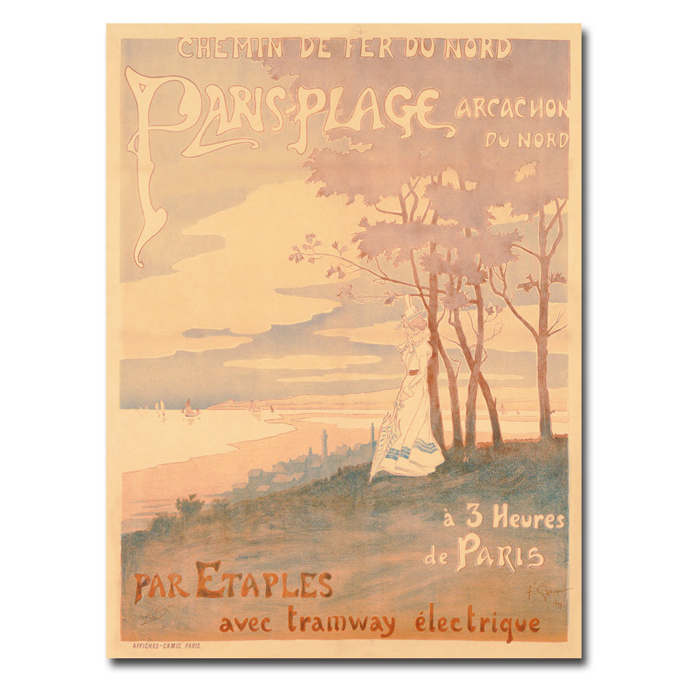 Trains To Paris-Plage 1899' Canvas Wall Art 35 X 47