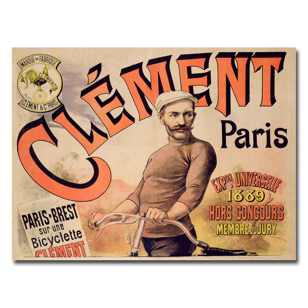Clement Bicycles 1889' Canvas Wall Art 35 X 47