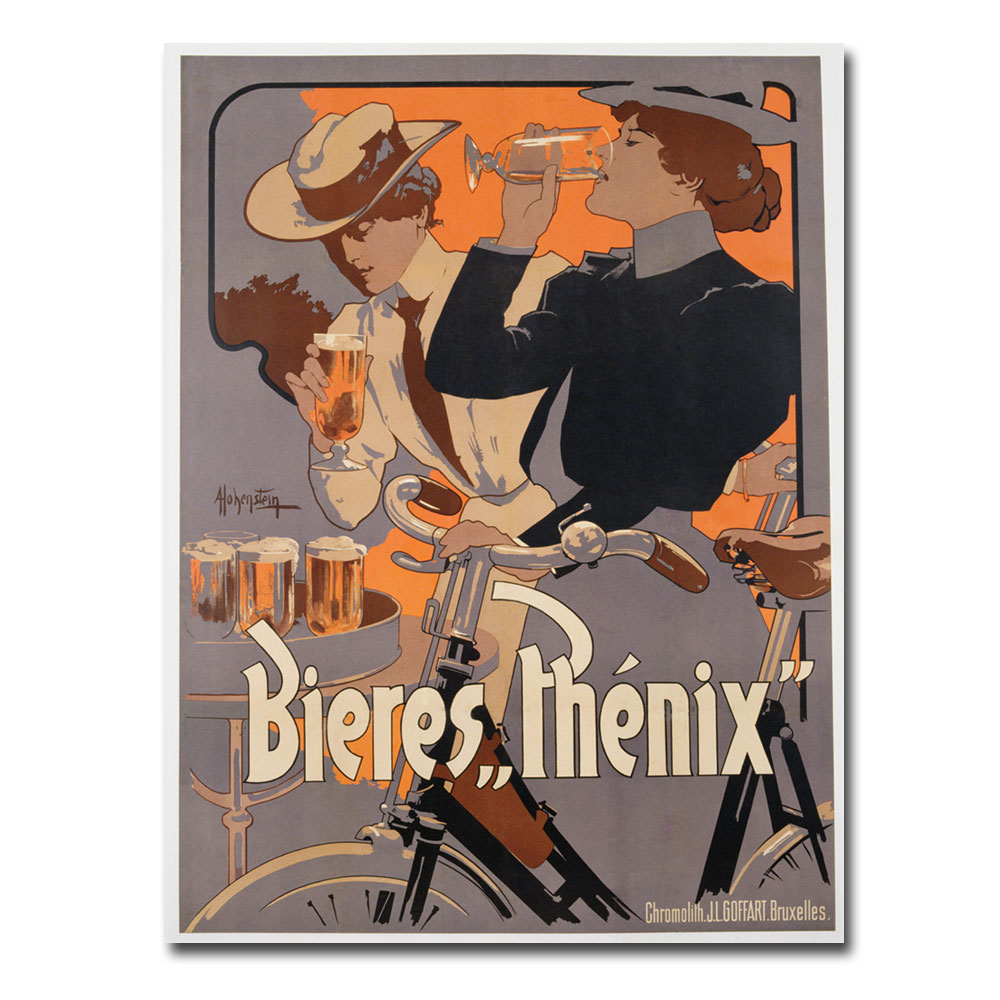 Adolf Hohenstein 'Phoenix Beer 1899' Canvas Wall Art 35 X 47