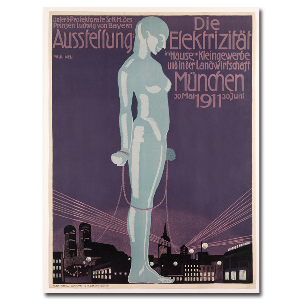 Paul Neu 'Electricity Exhibition 1911' Canvas Wall Art 35 X 47