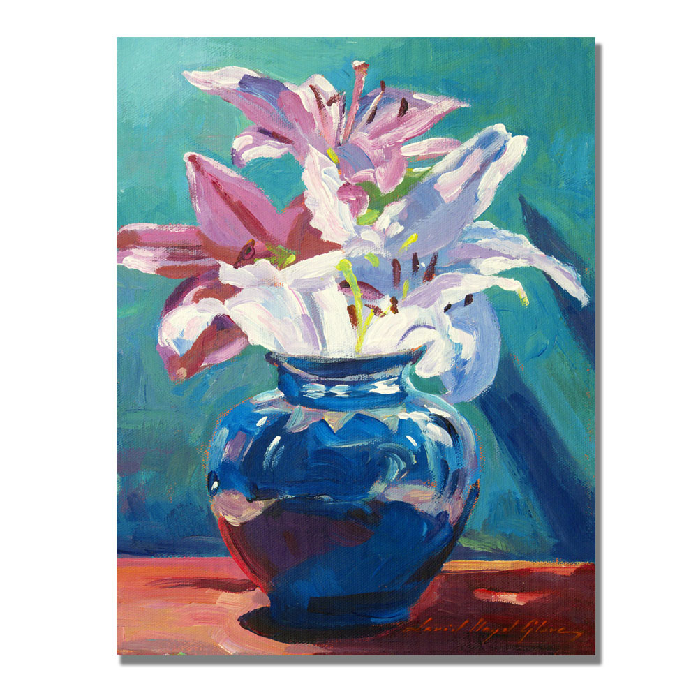 David Lloyd Glover 'Lilies In Blue' Canvas Wall Art 35 X 47