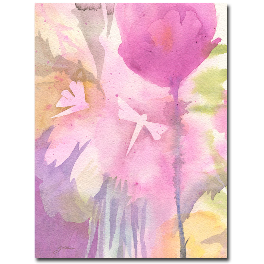 Shelia Golden 'Deagonflies With Pink' Canvas Wall Art 35 X 47