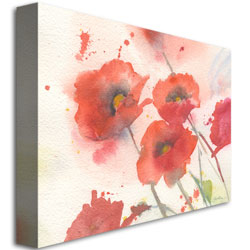 Shelia Golden 'Swaying Red Poppies' Canvas Wall Art 35 X 47