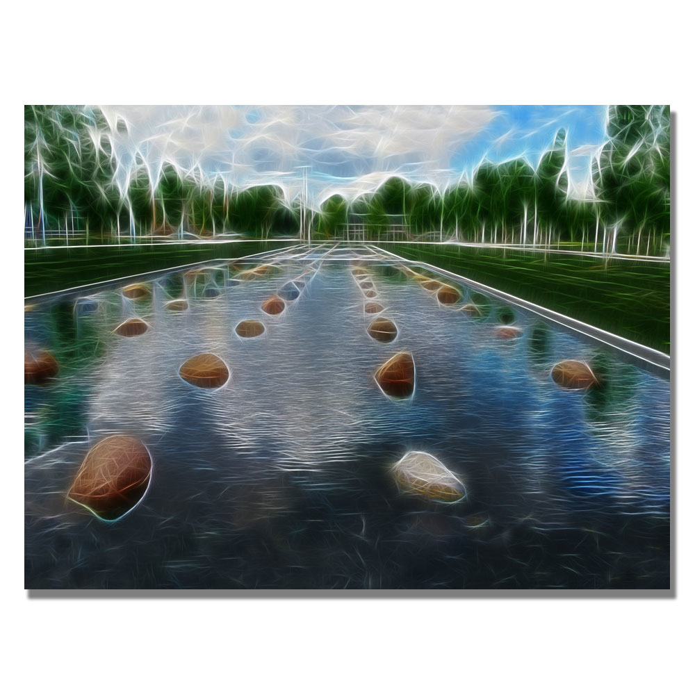 Kathie McCurdy 'Peaceful Water Abstract' Canvas Wall Art 35 X 47