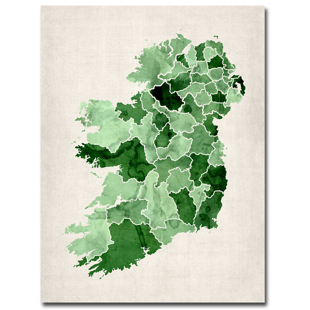 Michael Tompsett 'Ireland Watercolor' Canvas Wall Art 35 X 47