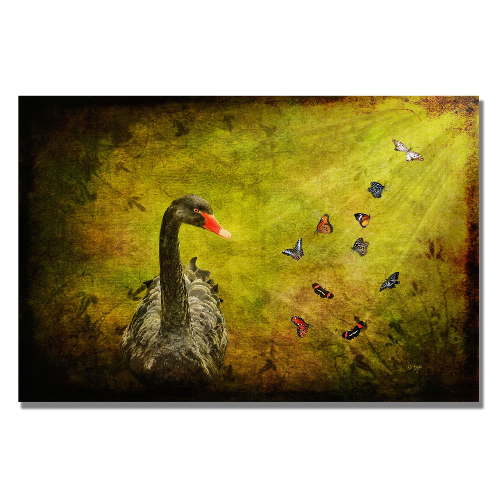 Lois Bryan 'Goose And Butterflies' Canvas Wall Art 35 X 47