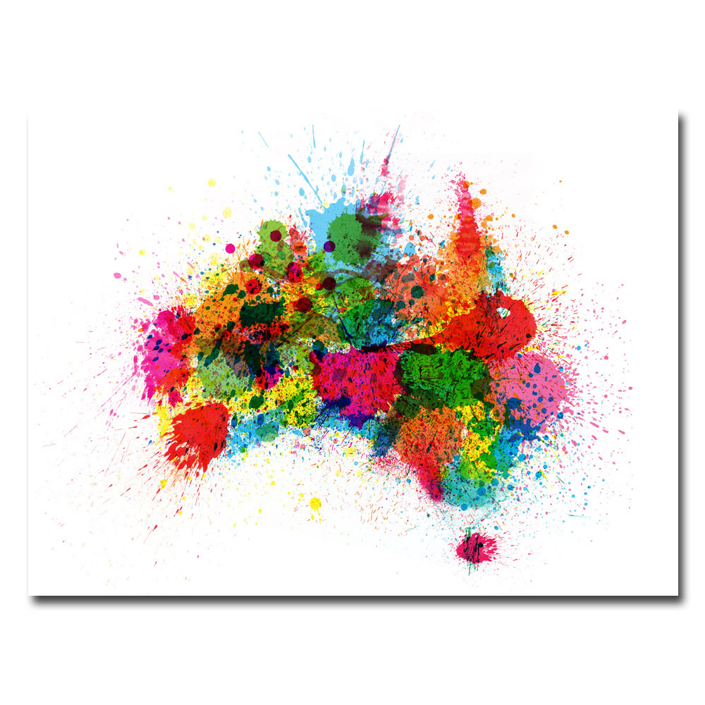 Michael Tompsett 'Australia Paint Splashes' Canvas Wall Art 35 X 47
