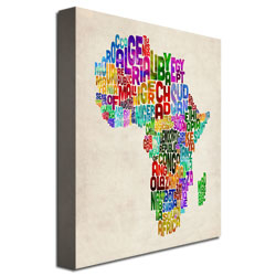 Michael Tompsett 'Africa Text Map' Canvas Wall Art 35 X 47