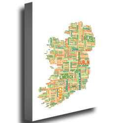 Michael Tompsett 'Ireland City Map II' Canvas Wall Art 35 X 47 Inches