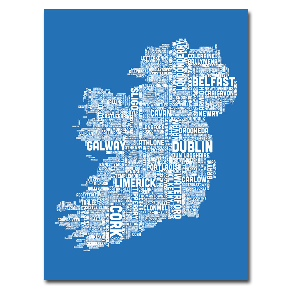 Michael Tompsett 'Ireland City Map VII' Canvas Wall Art 35 X 47 Inches