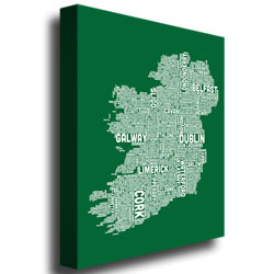 Michael Tompsett 'Ireland City Map VIII' Canvas Wall Art 35 X 47 Inches