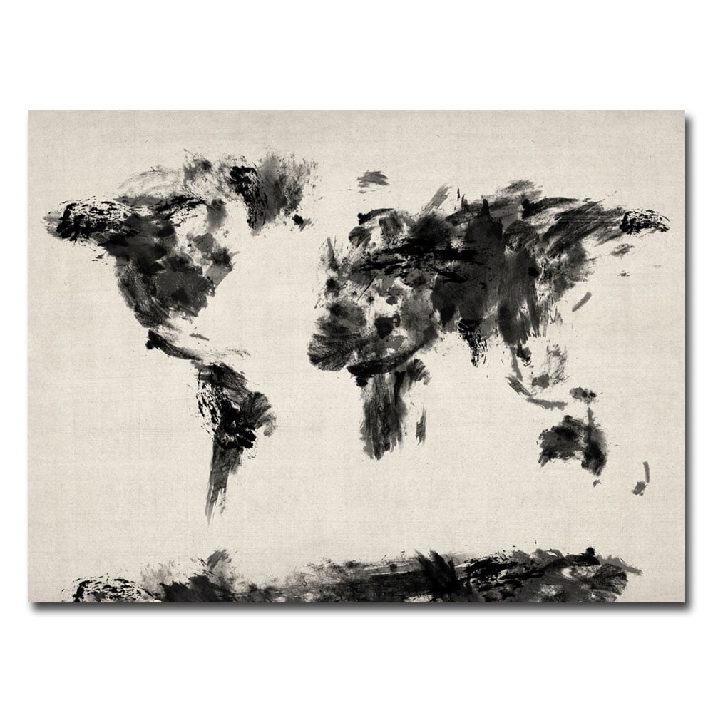 Michael Tompsett 'Abstract Map Of The World' Canvas Wall Art 35 X 47