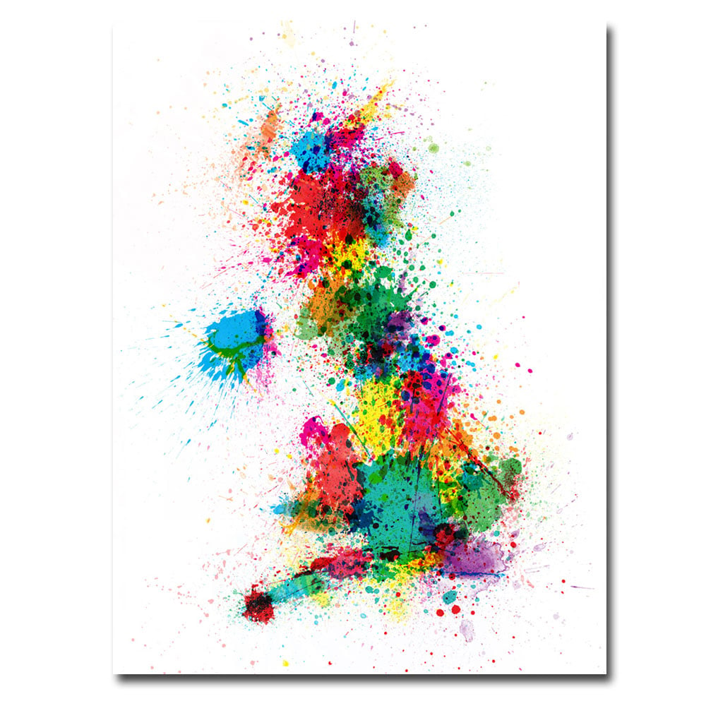 Michael Tompsett 'UK - Paint Splashes' Canvas Wall Art 35 X 47
