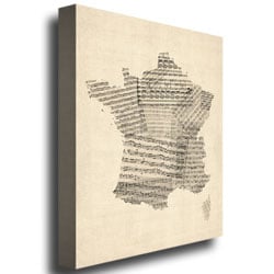 Michael Tompsett 'France - Music Map' Canvas Wall Art 35 X 47