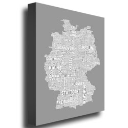 Michael Tompsett 'Germany Text Map III' Canvas Wall Art 35 X 47