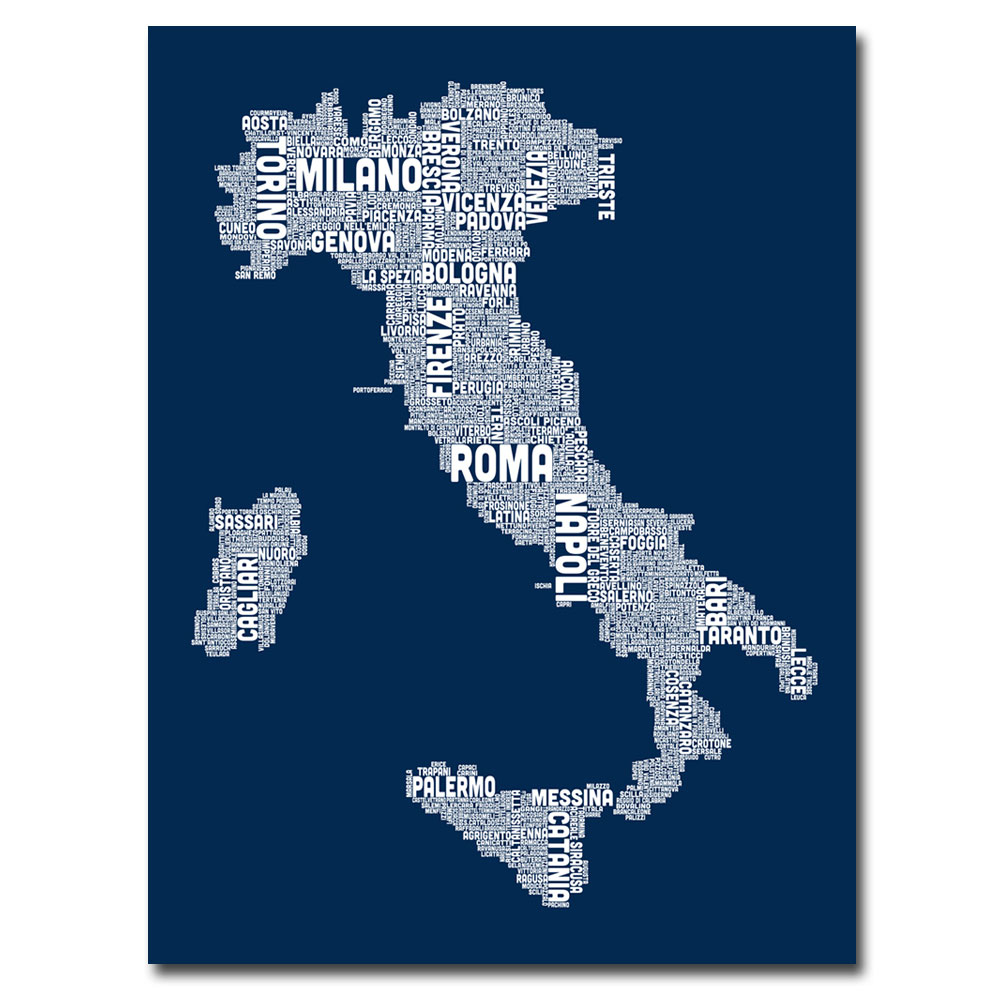 Michael Tompsett 'Italy City Map II' Canvas Wall Art 35 X 47