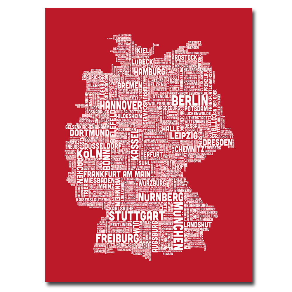 Michael Tompsett 'Germany City Map I' Canvas Wall Art 35 X 47