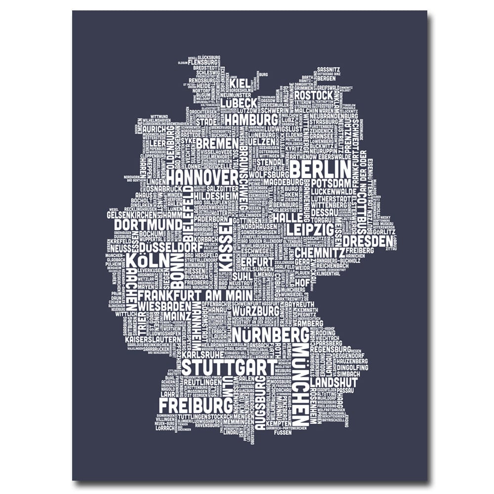 Michael Tompsett 'Germany City Map II' Canvas Wall Art 35 X 47