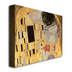 Gustav Klimt 'The Kiss' Canvas Wall Art 35 X 47