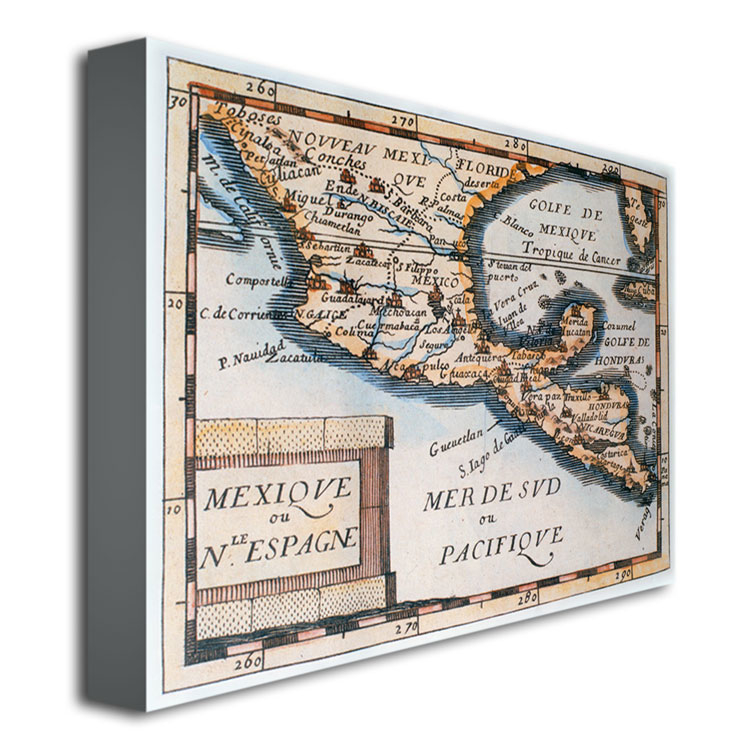 Map Of Mexico Or New Spain 1625' Canvas Wall Art 35 X 47