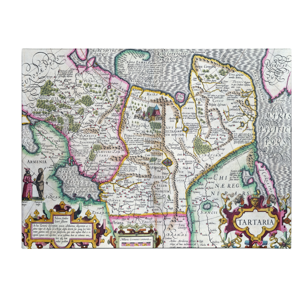 Mercator's Atlas 'Map Of Tartaria 1595' Canvas Wall Art 35 X 47