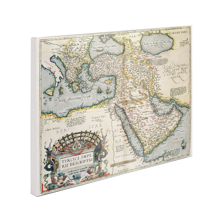 Abraham Ortelius 'Map Of The Middle East 1570' Canvas Wall Art 35 X 47