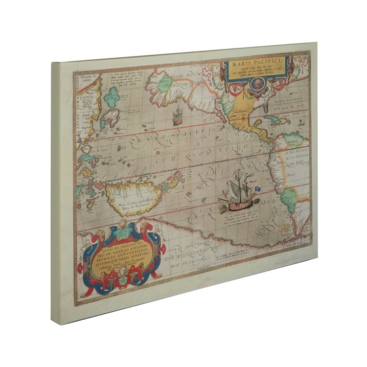 Abrahamus Ortelius 'Map Of The Pacific 1589' Canvas Wall Art 35 X 47