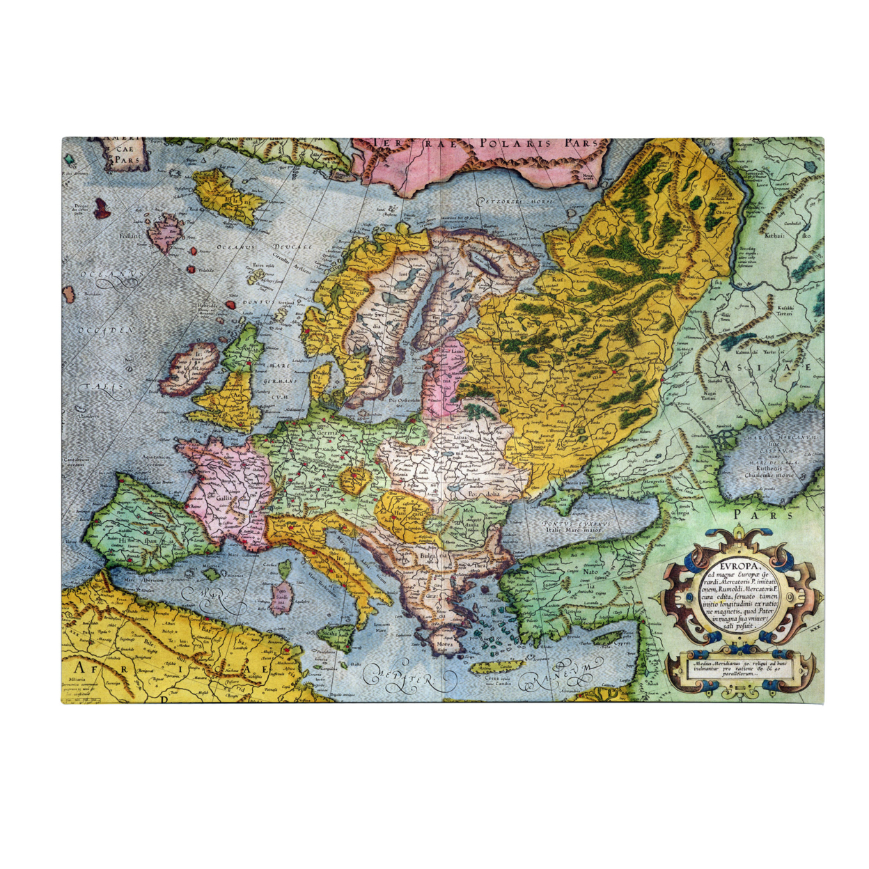 Gerardus Mercator 'Europe In The 1590's' Canvas Wall Art 35 X 47