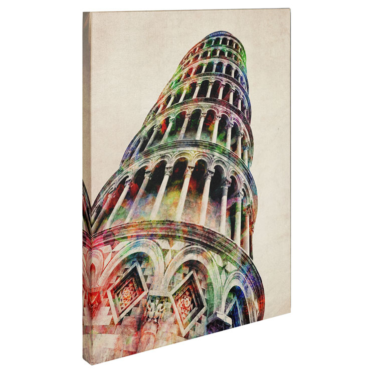 Michael Tompsett 'Leaning Tower Pisa' Canvas Wall Art 35 X 47