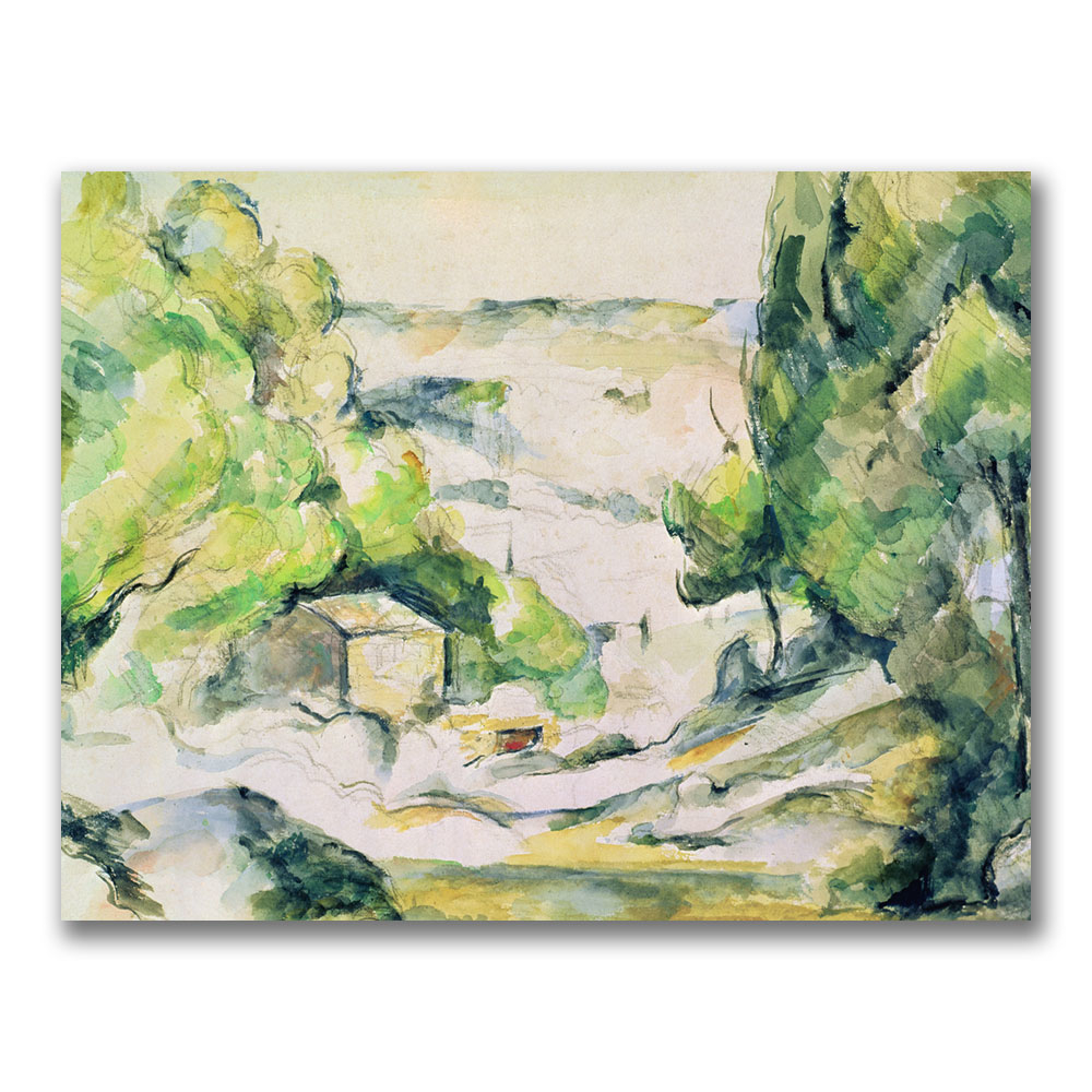 Paul Cezanne 'Countryside In Provence' Canvas Wall Art 35 X 47