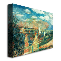 Pierre Renoir 'Banks Of The Seine At Argenteuil' Canvas Wall Art 35 X 47 Inches