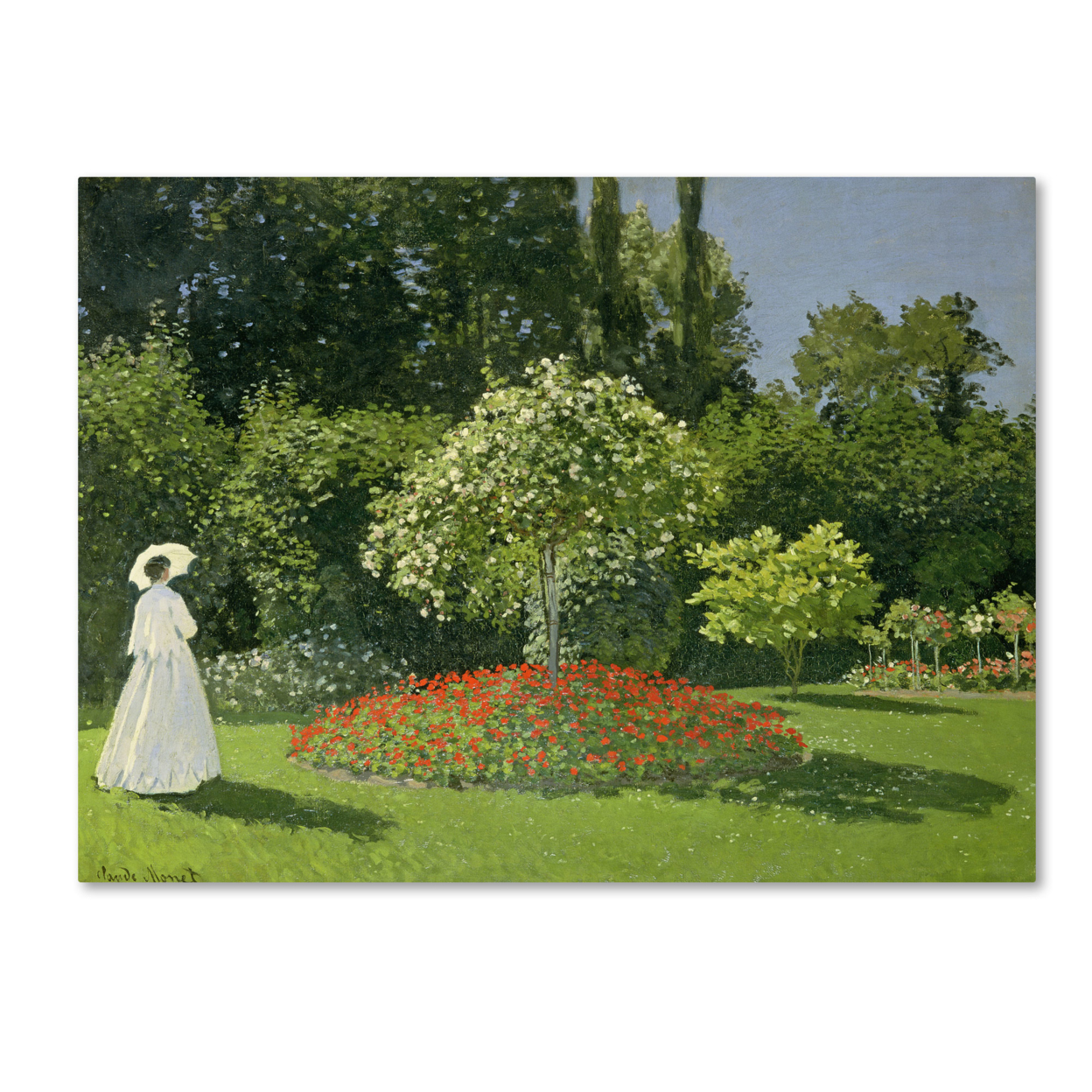 Claude Monet 'Jeanne Marie Lecadre In The Garden' Canvas Wall Art 35 X 47