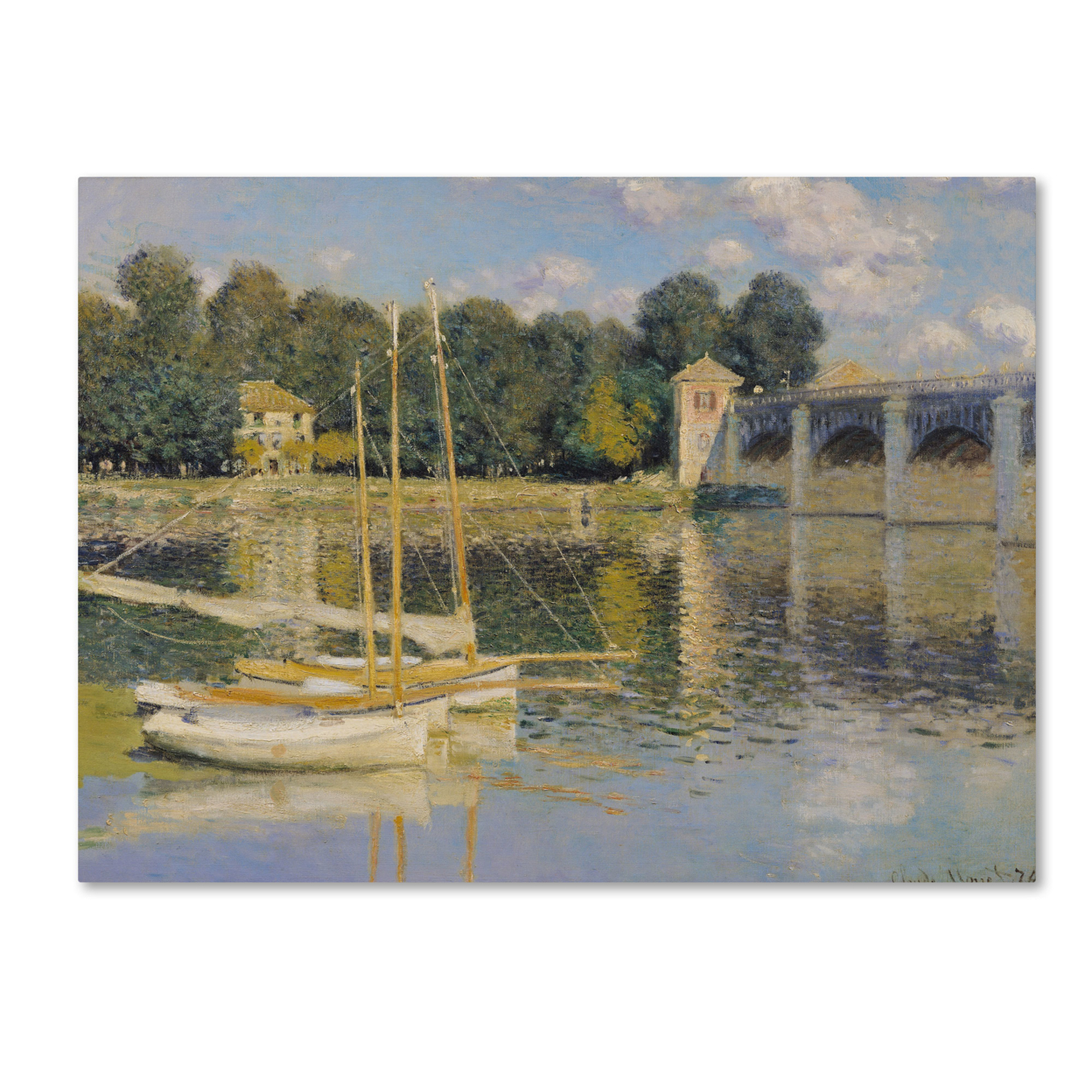 Claude Monet 'The Bridge At Argenteuil' Canvas Wall Art 35 X 47