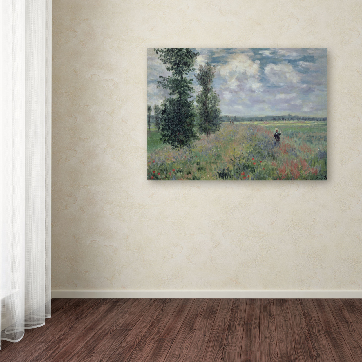 Claude Monet 'The Poppy Field' Canvas Wall Art 35 X 47