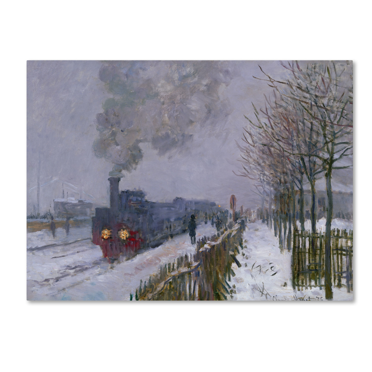 Claude Monet 'Train In The Snow' Canvas Wall Art 35 X 47