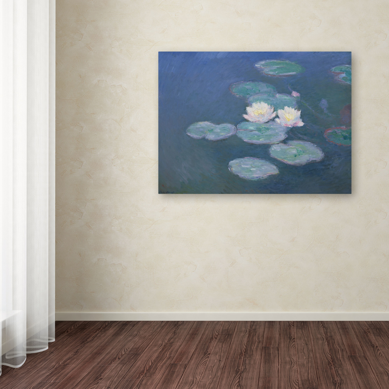 Claude Monet 'Waterlilies Evening' Canvas Wall Art 35 X 47