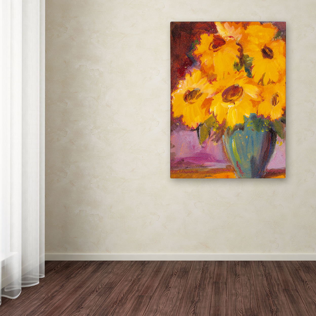 Sheila Golden 'Sunflower #5' Canvas Wall Art 35 X 47