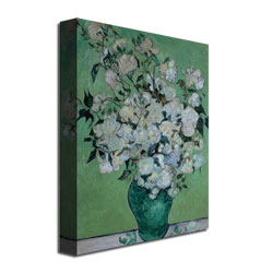 Vincent Van Gogh 'Vase Of Roses' Canvas Wall Art 35 X 47 Inches