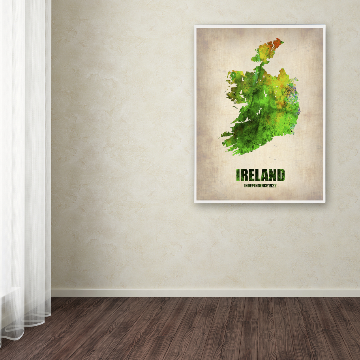 Naxart 'Ireland Watercolor Map' Canvas Wall Art 35 X 47 Inches