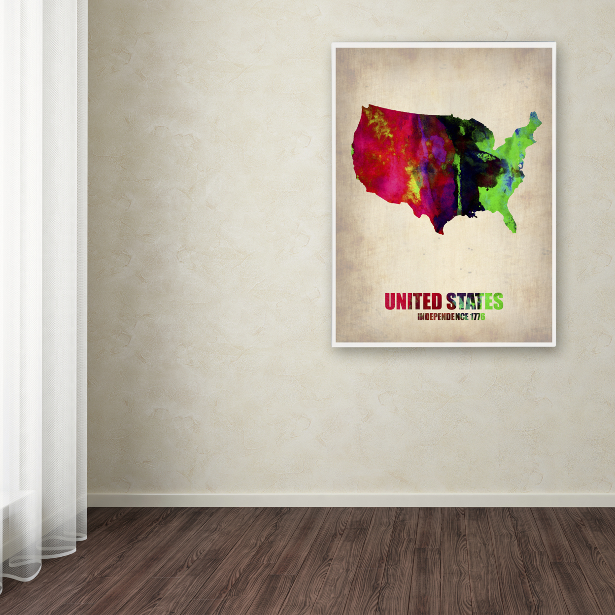 Naxart 'United States Watercolor Map' Canvas Wall Art 35 X 47 Inches