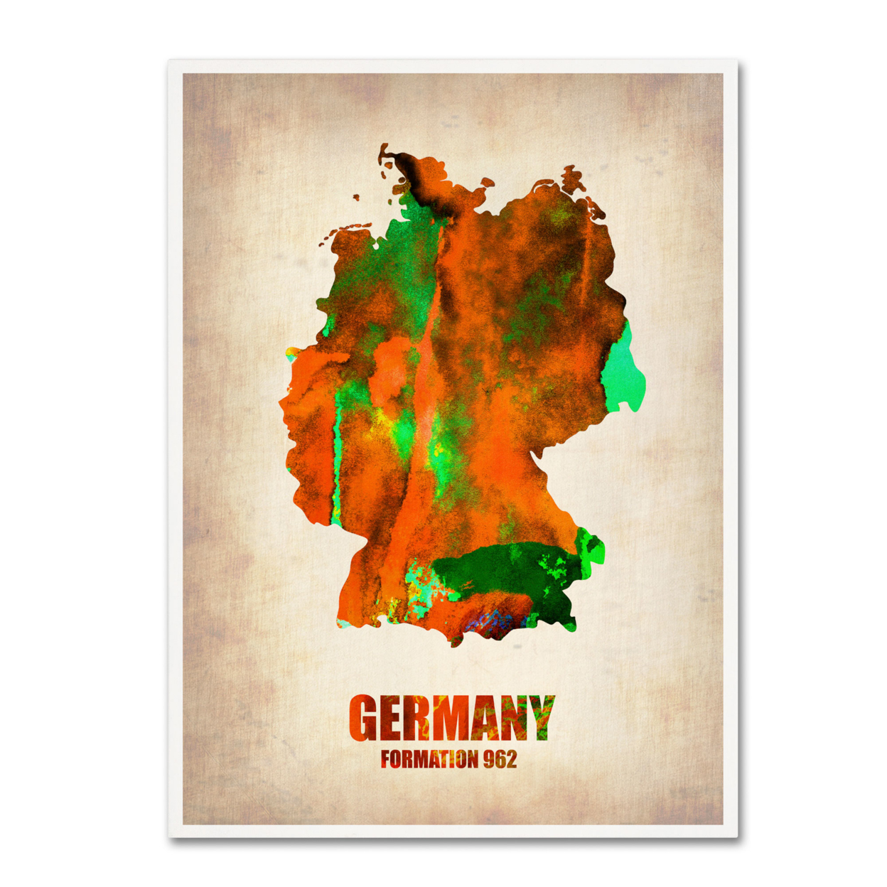 Naxart 'Germany Watercolor Map' Canvas Wall Art 35 X 47 Inches