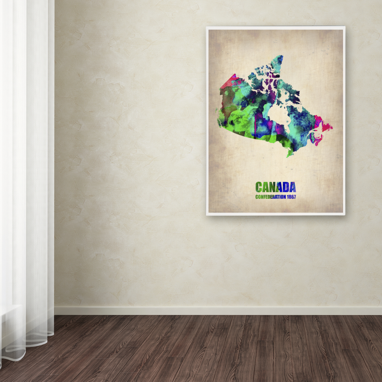 Naxart 'Canada Watercolor Map' Canvas Wall Art 35 X 47 Inches